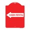 Signmission Designer Series Cabin Rental With Left Arrow, Red & White Aluminum Architectural Sign, RW-1824-24404 A-DES-RW-1824-24404 - alternate 1